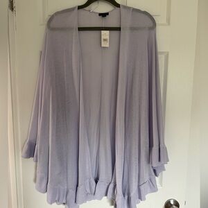 Ann Taylor Light Purple Open-Front Cardigan